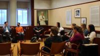 Students having a discussion about ethics